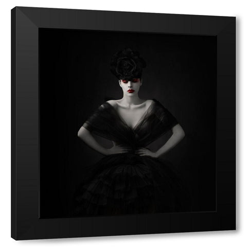 The Black Rose.... Black Modern Wood Framed Art Print with Double Matting by Sanchez, Alfredo
