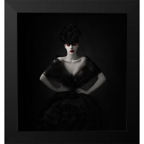 The Black Rose.... Black Modern Wood Framed Art Print by Sanchez, Alfredo