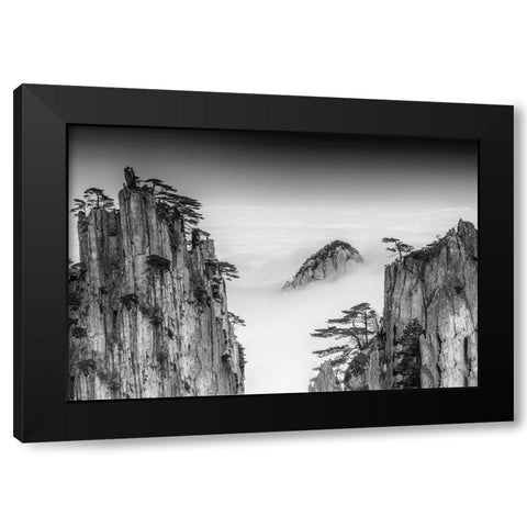 Er?App Black Modern Wood Framed Art Print by Chenzhe