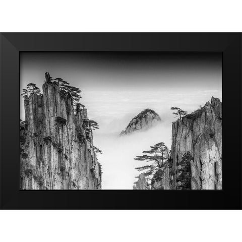 Er?App Black Modern Wood Framed Art Print by Chenzhe