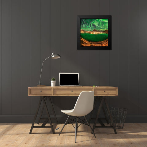 Hell In The Sky Black Modern Wood Framed Art Print by Smid Master, Jan