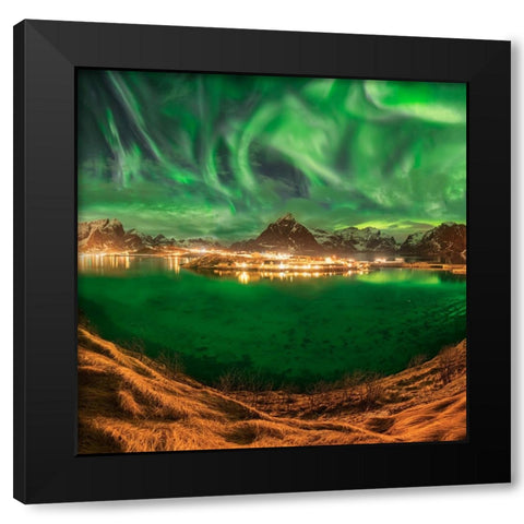 Hell In The Sky Black Modern Wood Framed Art Print by Smid Master, Jan