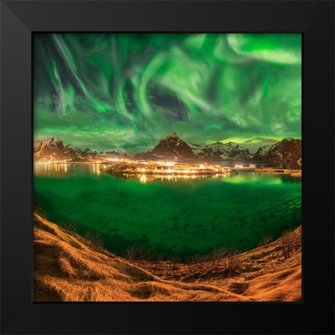 Hell In The Sky Black Modern Wood Framed Art Print by Smid Master, Jan