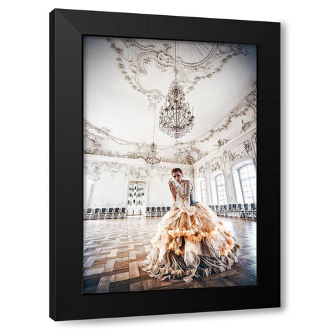 White Waltz Black Modern Wood Framed Art Print by Bolgov, Ruslan