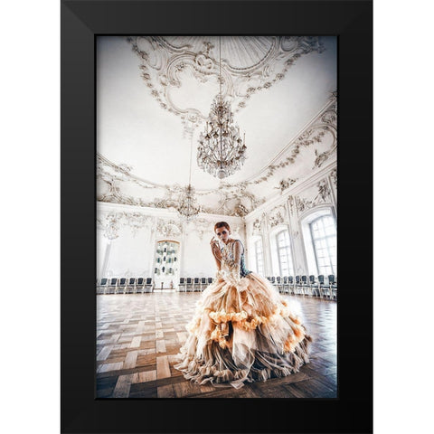 White Waltz Black Modern Wood Framed Art Print by Bolgov, Ruslan