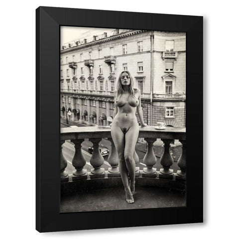 Petersburg Black Modern Wood Framed Art Print with Double Matting by Oryx, Gene