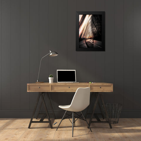 Women With Parasol Black Modern Wood Framed Art Print by Chiriaco, Carmine