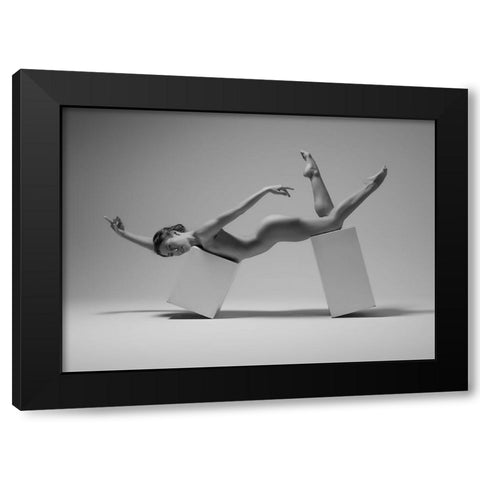 Studio Swimmer Black Modern Wood Framed Art Print with Double Matting by Catchlight Studio