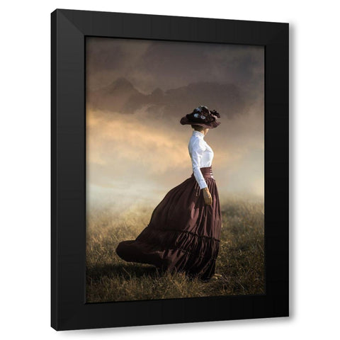 Windy Day Black Modern Wood Framed Art Print with Double Matting by Neer, Ildiko