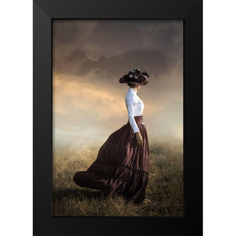Windy Day Black Modern Wood Framed Art Print by Neer, Ildiko