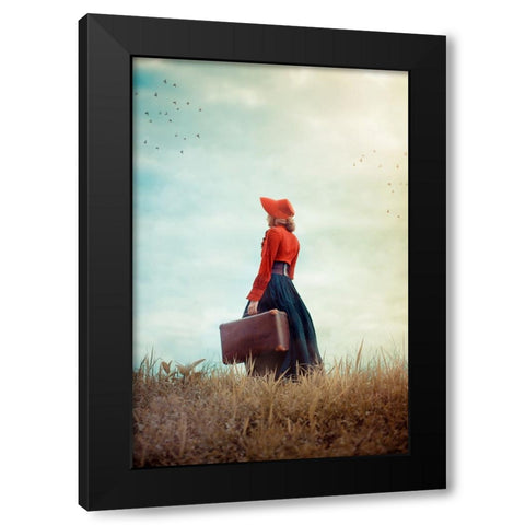 Make Me Stay Black Modern Wood Framed Art Print with Double Matting by Neer, Ildiko