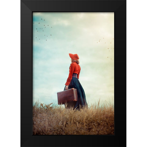 Make Me Stay Black Modern Wood Framed Art Print by Neer, Ildiko