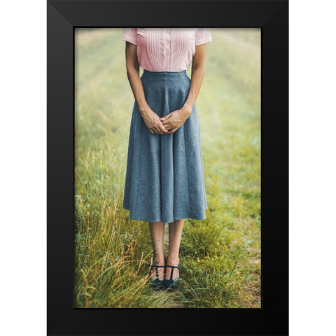 Shyness Black Modern Wood Framed Art Print by Neer, Ildiko