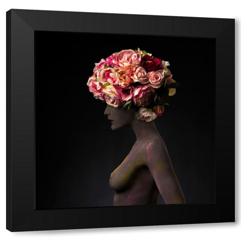 Roots A Flowers Black Modern Wood Framed Art Print by Sanchez, Alfredo