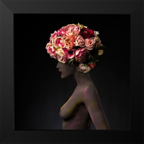 Roots A Flowers Black Modern Wood Framed Art Print by Sanchez, Alfredo