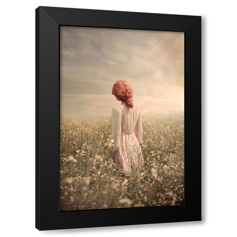 Field In Pastel Black Modern Wood Framed Art Print by Neer, Ildiko