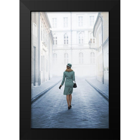 Walk Like A Lady Black Modern Wood Framed Art Print by Neer, Ildiko