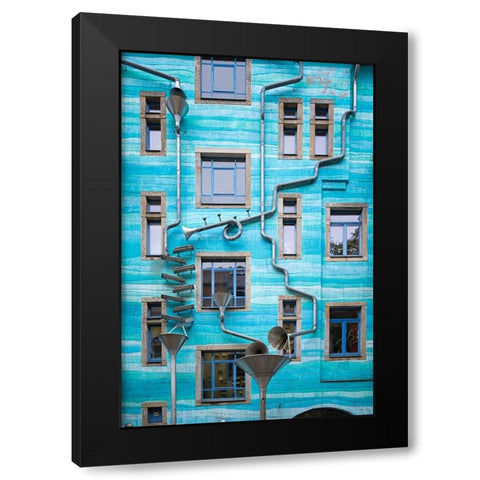 Art In The Backyard Black Modern Wood Framed Art Print by Pfeiffer, Peter