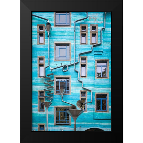 Art In The Backyard Black Modern Wood Framed Art Print by Pfeiffer, Peter