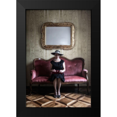 40S Lady Black Modern Wood Framed Art Print by Kruse, Joana