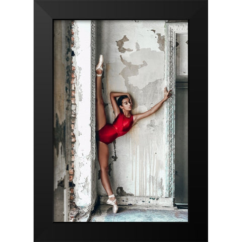 Red Passion Black Modern Wood Framed Art Print by Bolgov, Ruslan