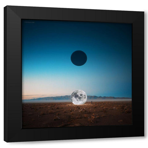 Drop Black Modern Wood Framed Art Print by Zare, Hossein