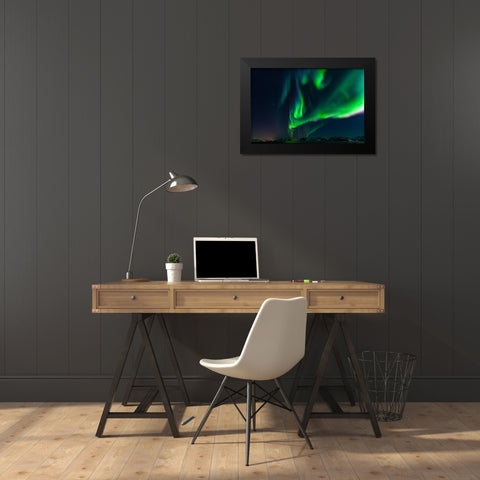 Dancing Lights Black Modern Wood Framed Art Print by Alicke, Bjoern