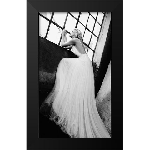 At The Window Black Modern Wood Framed Art Print by Peter Muller Photography