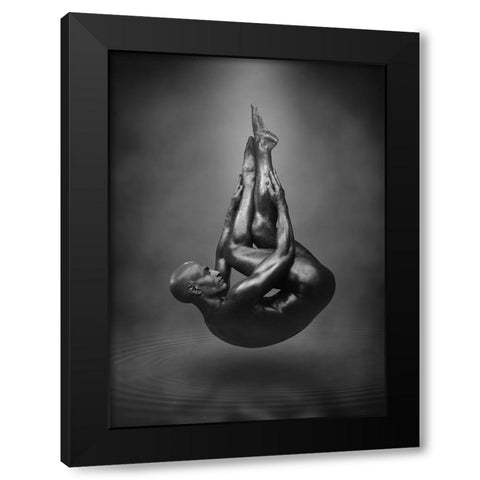 Drop Black Modern Wood Framed Art Print with Double Matting by DDiArte