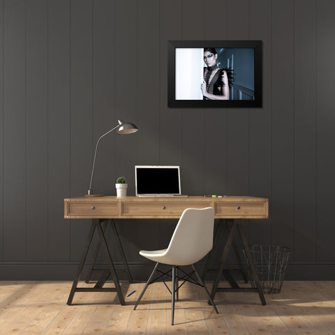 Dark Beauty Black Modern Wood Framed Art Print by Rozenzvig, Carmit