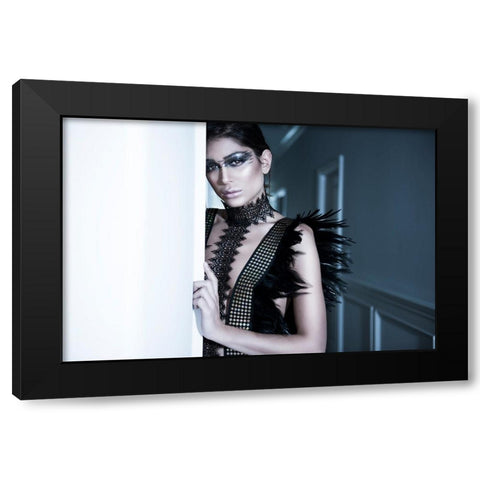 Dark Beauty Black Modern Wood Framed Art Print with Double Matting by Rozenzvig, Carmit