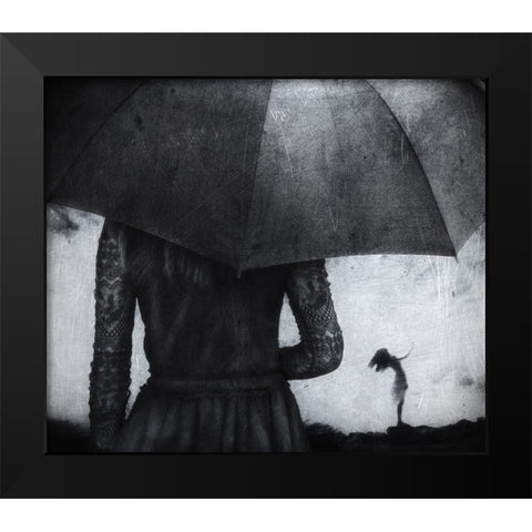 Crashing Black Modern Wood Framed Art Print by Sulistiawan, Hari