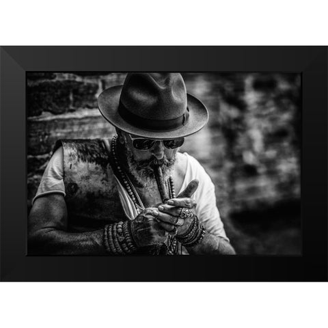 Its That Ole Devil Called Smoke Again ...... Black Modern Wood Framed Art Print by gNo