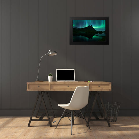 Lightshow Black Modern Wood Framed Art Print by Bogaerts, Sus