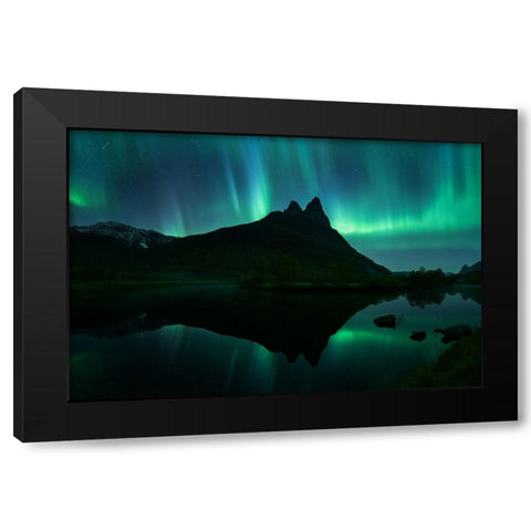 Lightshow Black Modern Wood Framed Art Print by Bogaerts, Sus