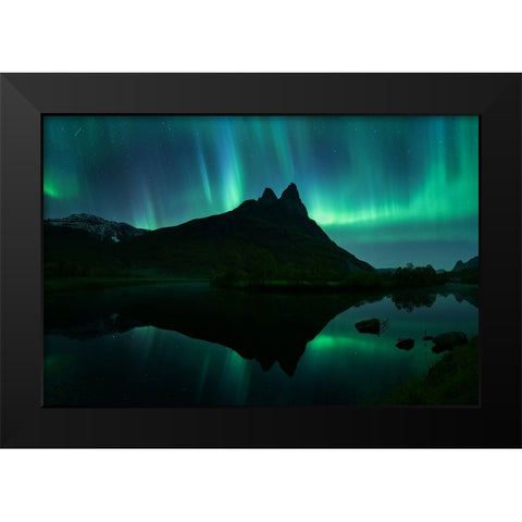 Lightshow Black Modern Wood Framed Art Print by Bogaerts, Sus