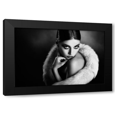 Diva3 Black Modern Wood Framed Art Print with Double Matting by Tambe, Peppe