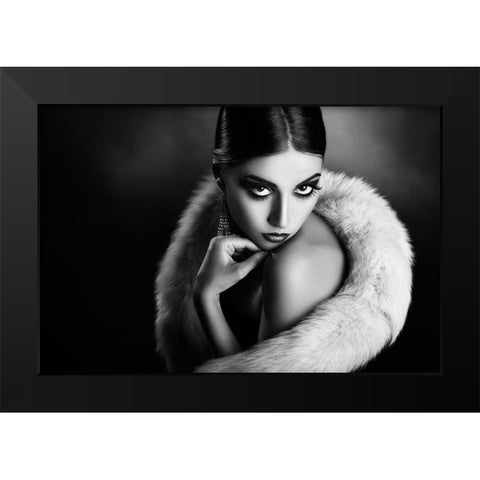 Diva3 Black Modern Wood Framed Art Print by Tambe, Peppe