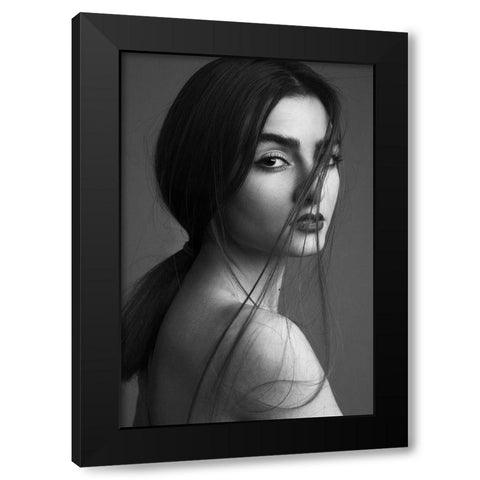 Saghar Black Modern Wood Framed Art Print with Double Matting by behnamkhoramshahi