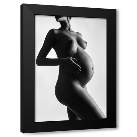 33 Weeks Black Modern Wood Framed Art Print by Valevicius, Aurimas