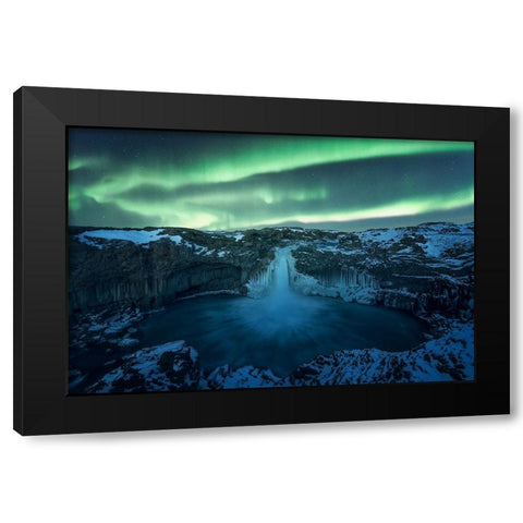 Aurora Borealis Black Modern Wood Framed Art Print by Martin Castan, David