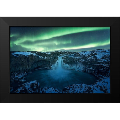 Aurora Borealis Black Modern Wood Framed Art Print by Martin Castan, David