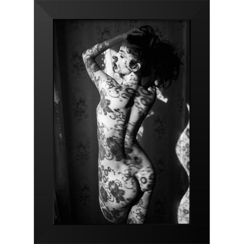 Lace Black Modern Wood Framed Art Print by Faletkin, Mikhail