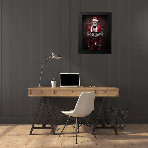 Xmas Is Cancelled Black Modern Wood Framed Art Print by Damsten, Petri