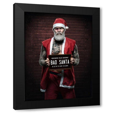 Xmas Is Cancelled Black Modern Wood Framed Art Print with Double Matting by Damsten, Petri