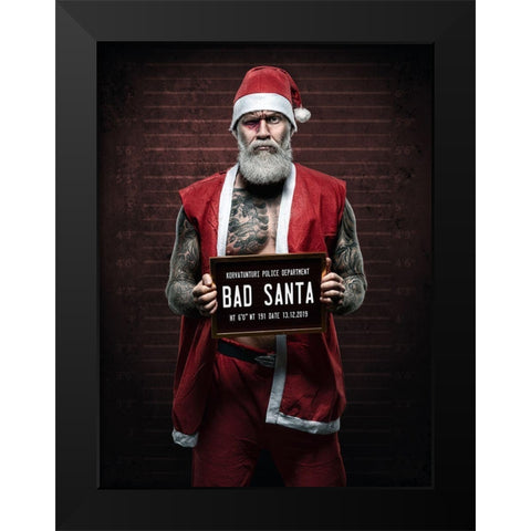 Xmas Is Cancelled Black Modern Wood Framed Art Print by Damsten, Petri
