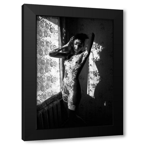 Lace 3 Black Modern Wood Framed Art Print by Faletkin, Mikhail
