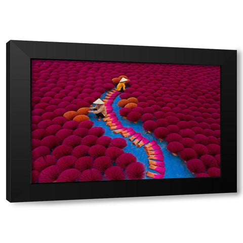 Incensing Work Black Modern Wood Framed Art Print by Khan Ronnie, Azim