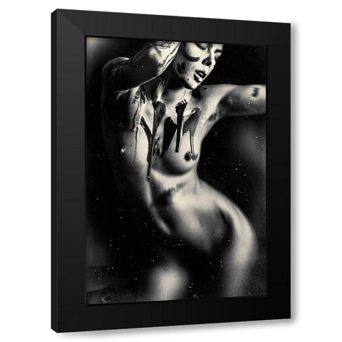 Untitled Black Modern Wood Framed Art Print with Double Matting by Bousca, Bogdan