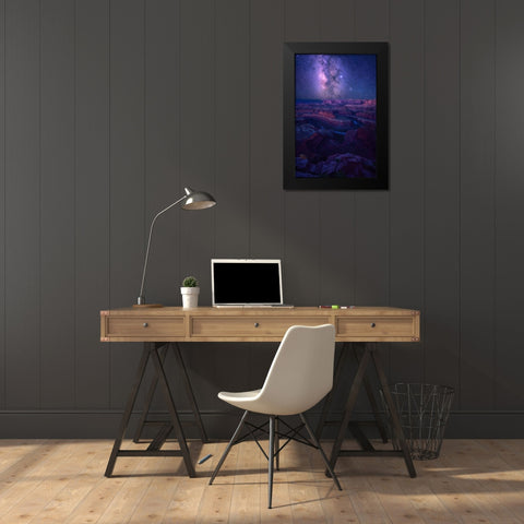 Milky Way Over Dead Horse Point Black Modern Wood Framed Art Print by Xu, Mei